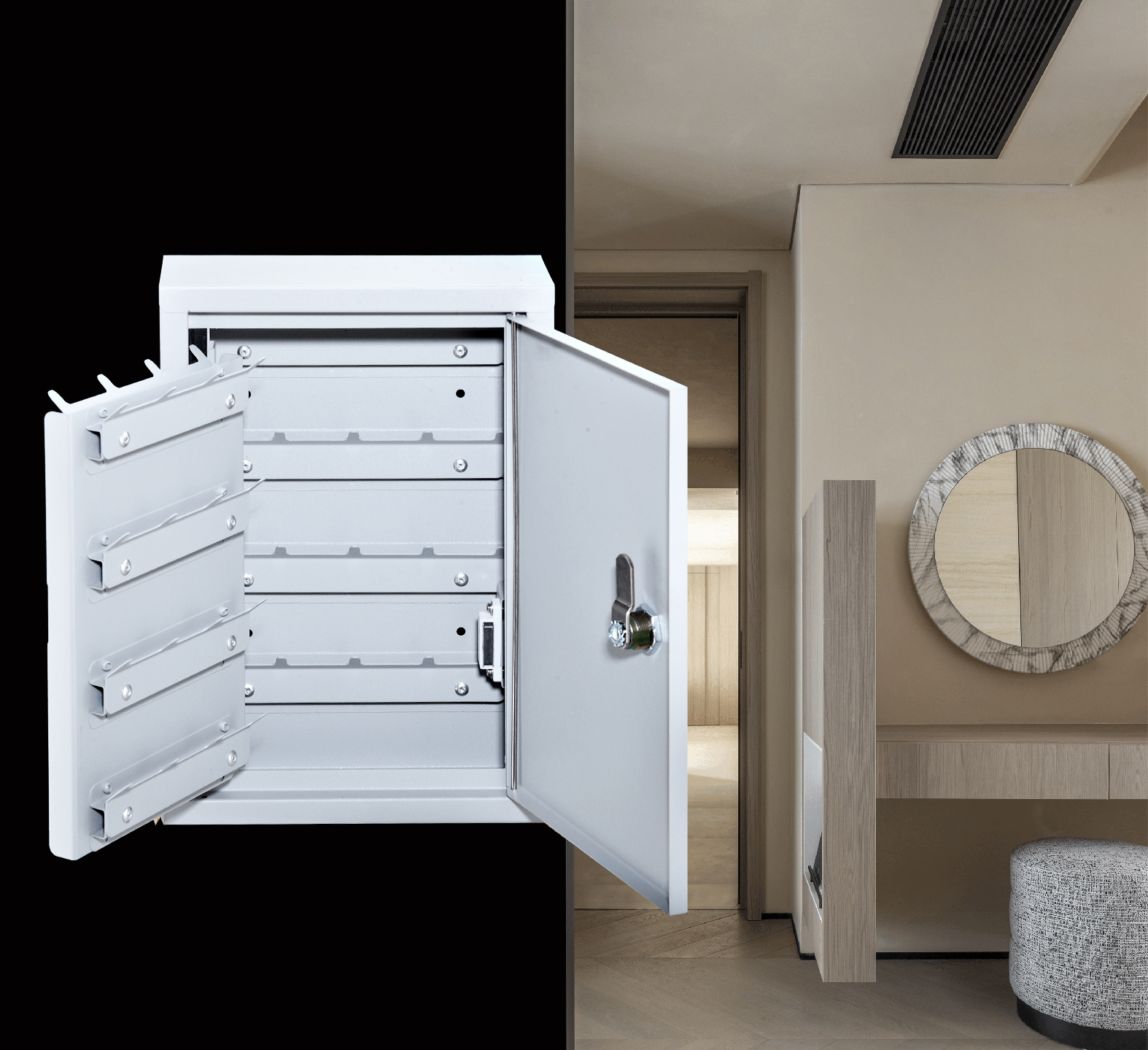 Caja de llaves montada en la pared