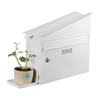 Buzón de montaje de pared de acero galvanizado de Zenewood con soporte de plantas: WPM02G